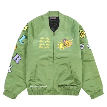 Glo Gang Satin Bomber Vintage Green