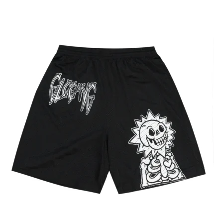 Glo Skeleton Mesh Shorts Black