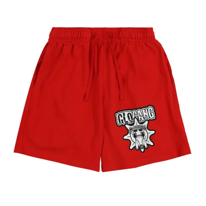 Glo Sun Font Shorts Red