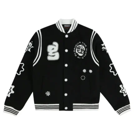 Glorious Galaxy Varsity Jacket Black