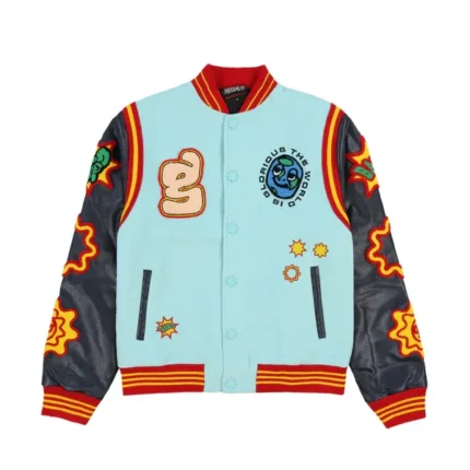 Glorious Galaxy Varsity Jacket Turquoise